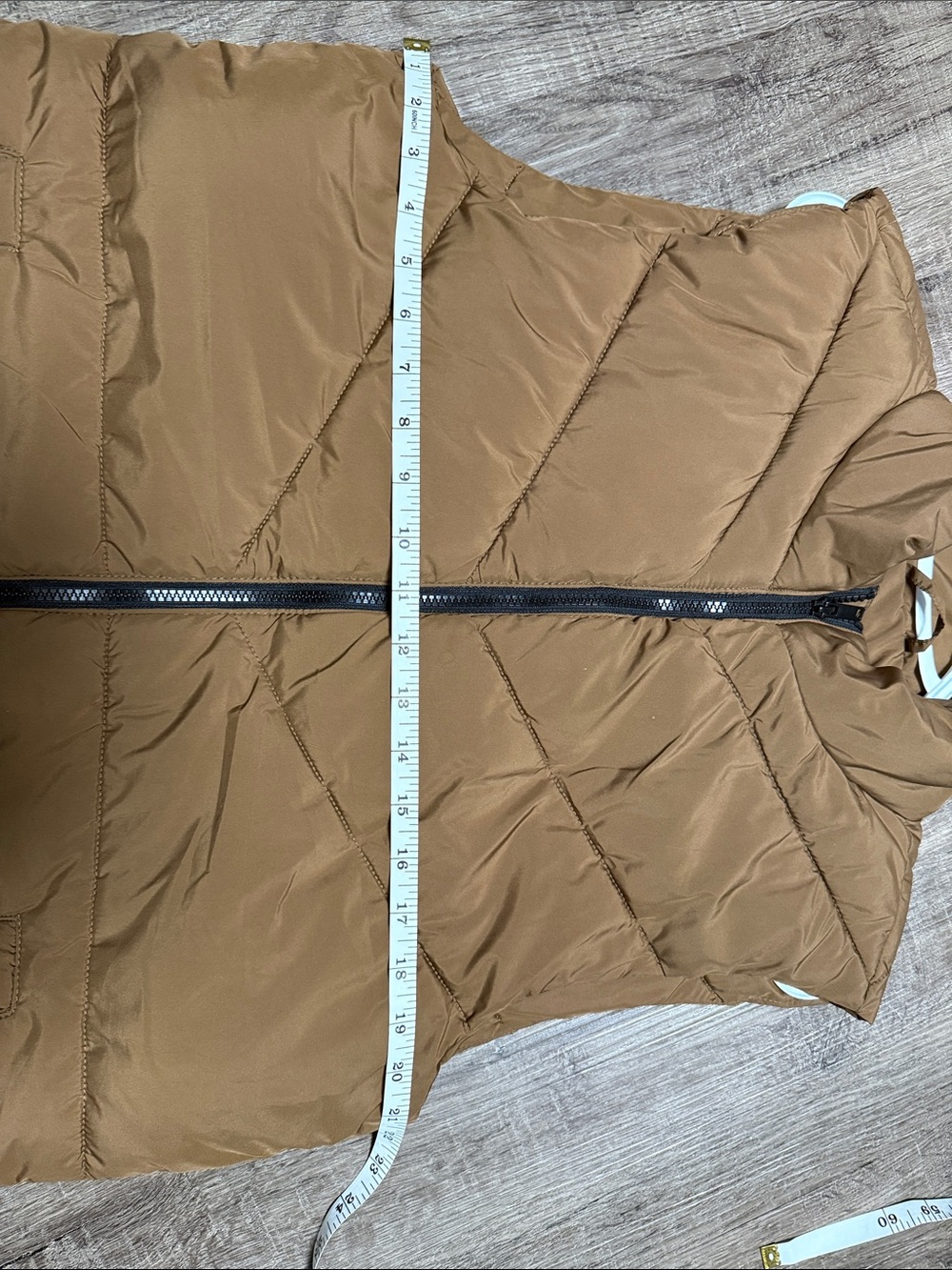 Noisy May Quilted Long Puffer Vest in Brown - Picture 5 of 5